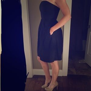 J Crew black strapless dress